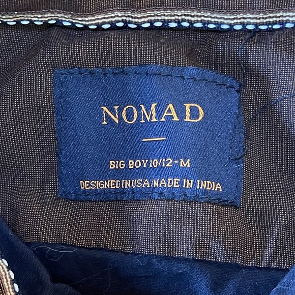 Boy's Nomad Vacation Shirt Button Down Casual Tour Navy Brown 10/12 - Picture 3 of 7